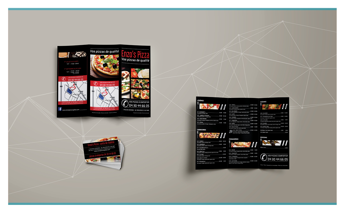 Flyer & carte de fidlit  - Enzo's pizza