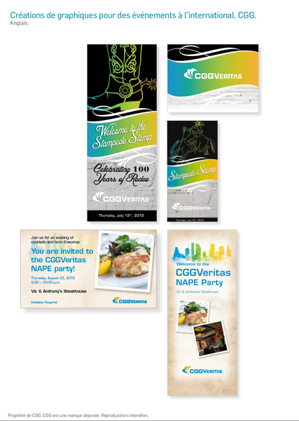 Créations de graphiques pour des événements à l’international. CGG.