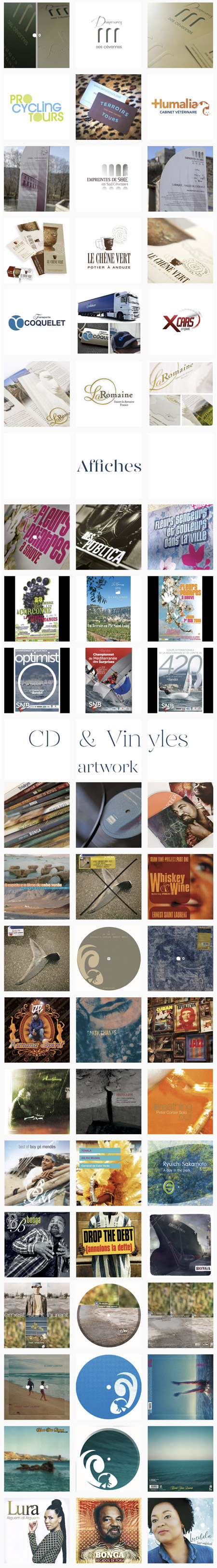 Exemples de logo, affiches, pochettes de disques…