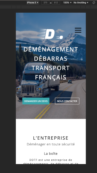 Responsive Design / Déménagement Débarras Transport Français