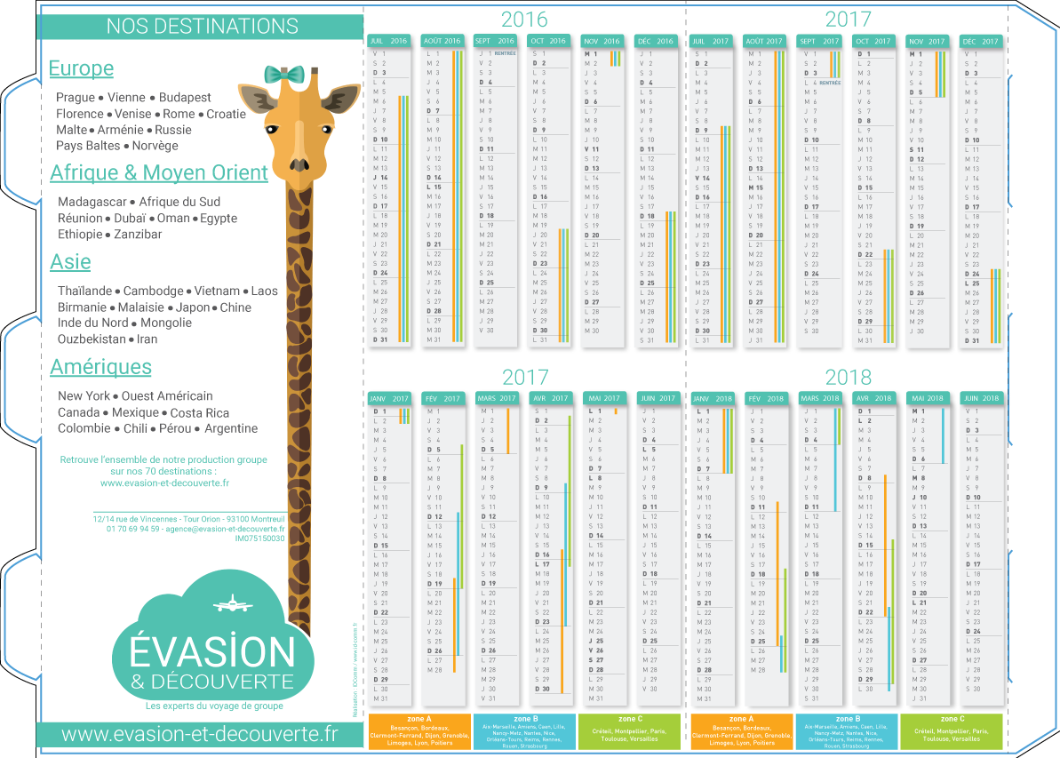 Calendrier Evasion & Dcouverte