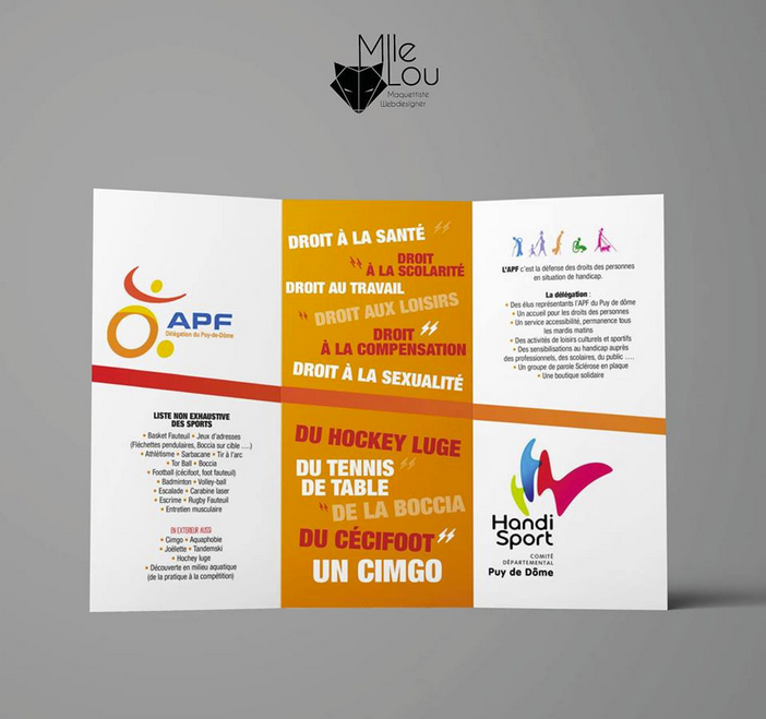 Brochure pour l'Association des paralysés de France
