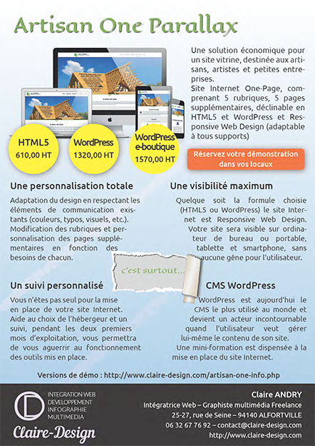 Document commercial pour solution Web OnePage