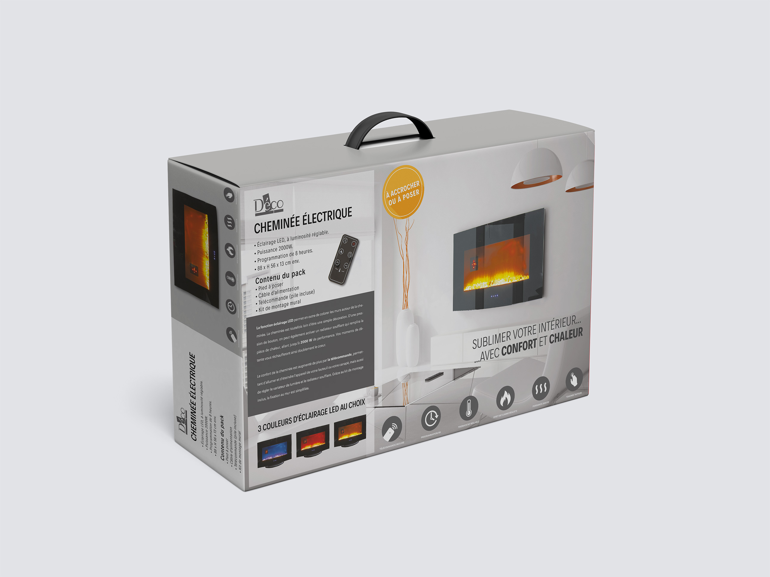 Packaging cheminée électrique