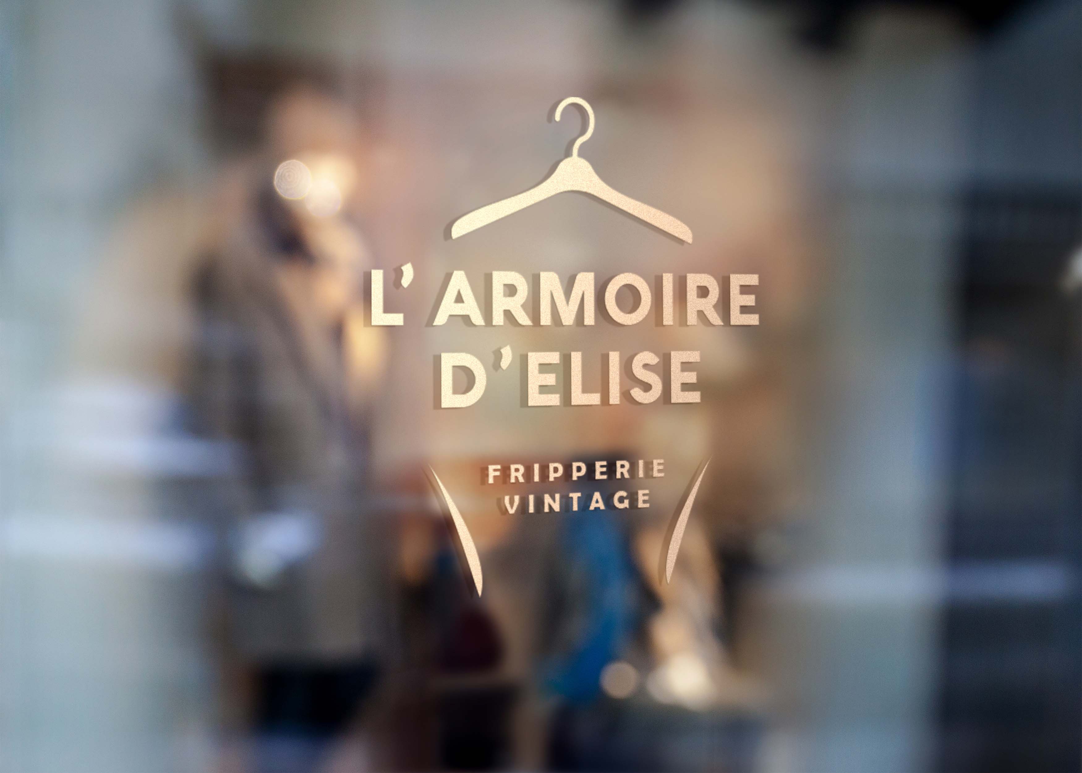 Création Logo, Devanture Vitrine, "L'Armoire d'Elise"