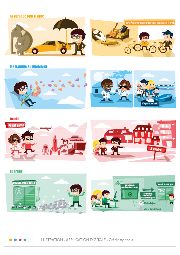 Direction artistique et Illustration - Application tablette - Crédit Agricole
