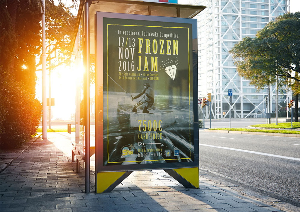 Affiche // Compétition Internationale de Wakeboard en Belgique