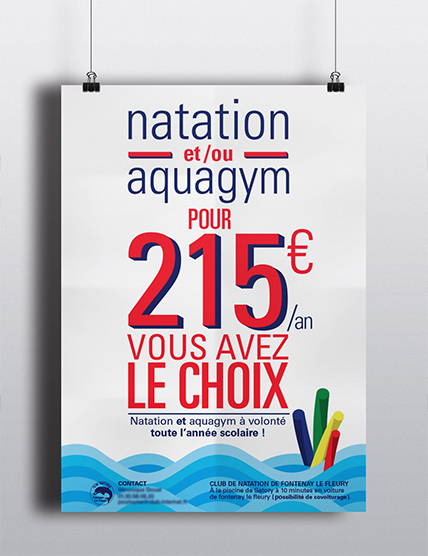 Affiche pour un club de natation