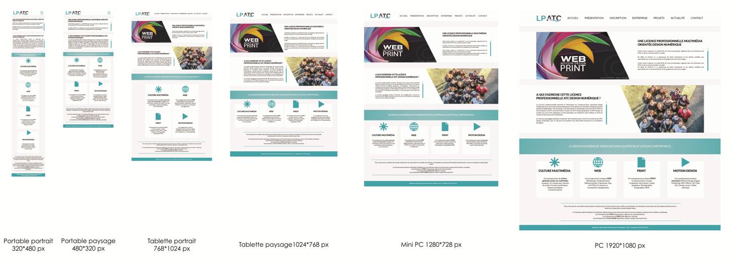 Maquette responsive site