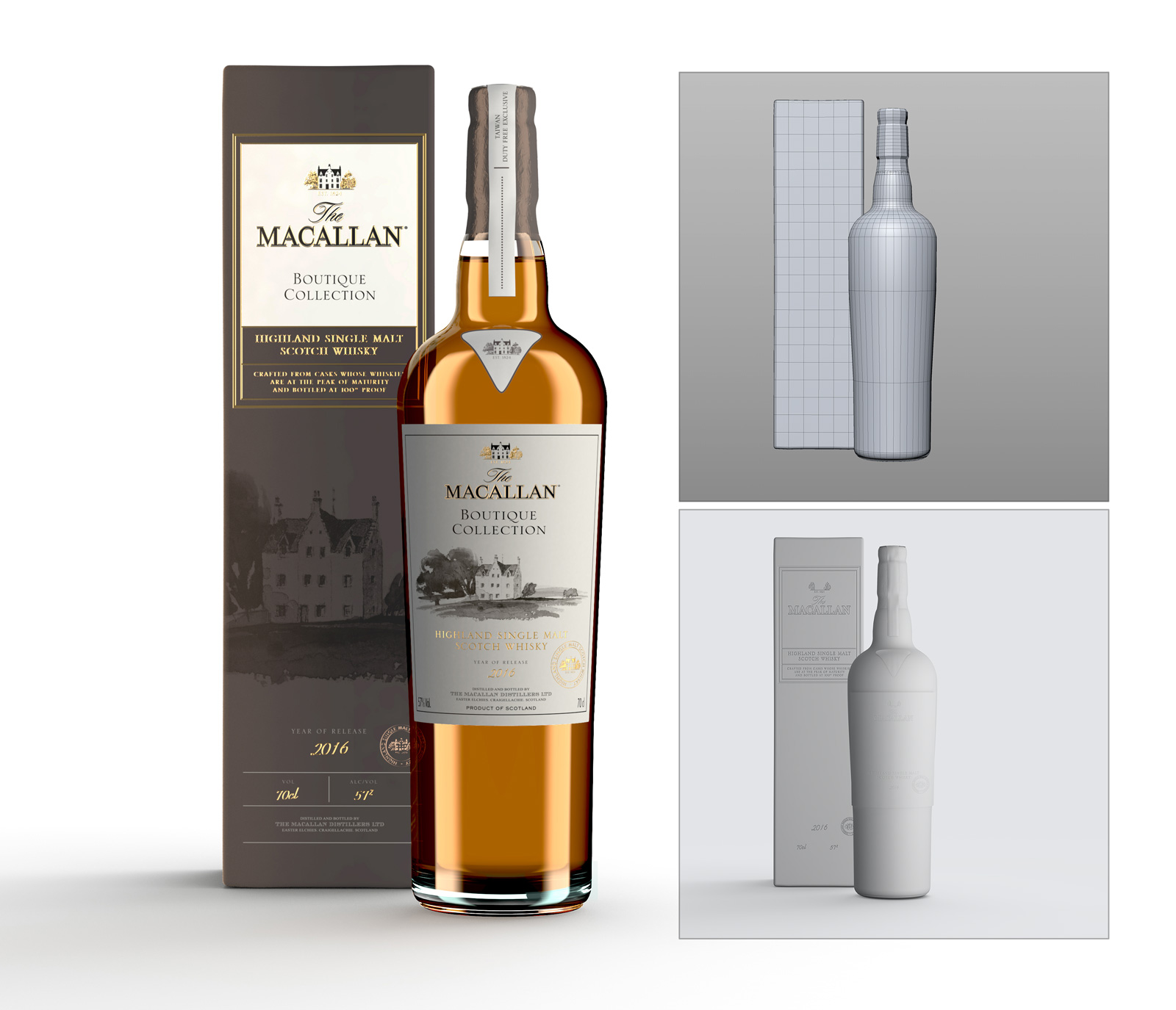 Rendu photoréaliste d'un packshot