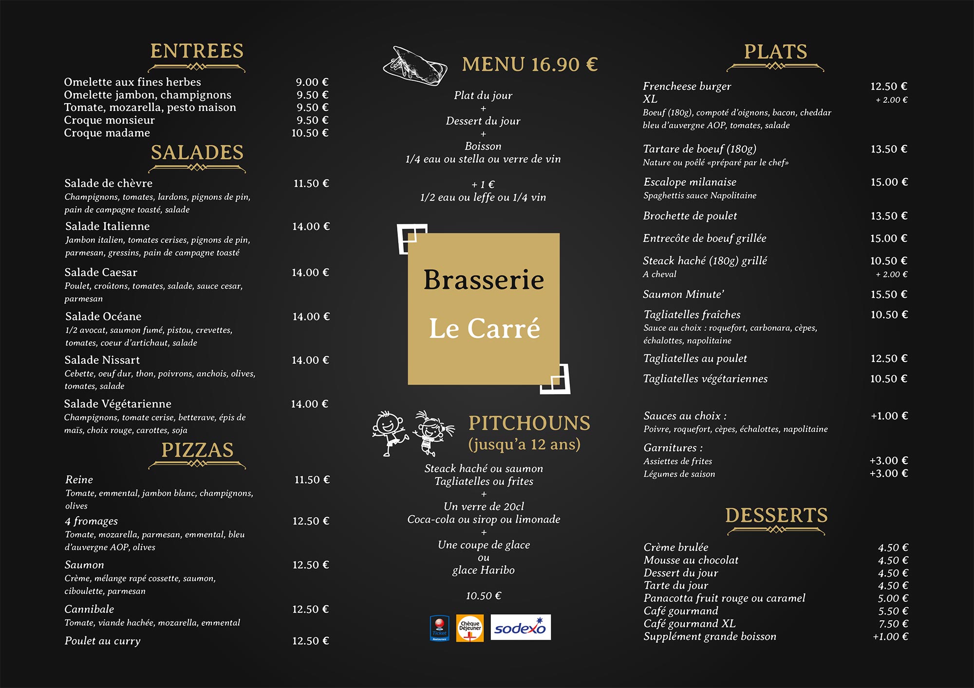 Carte restaurant