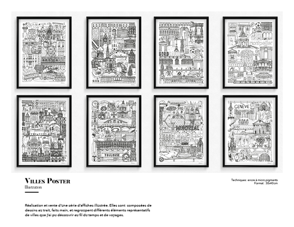 Poster illustrations villes