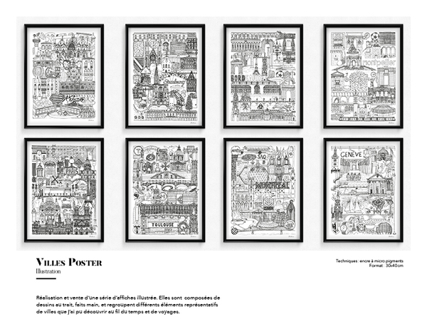 Poster illustrations villes