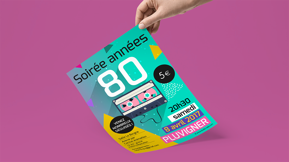 Affiche et flyer "Soire annes 80"