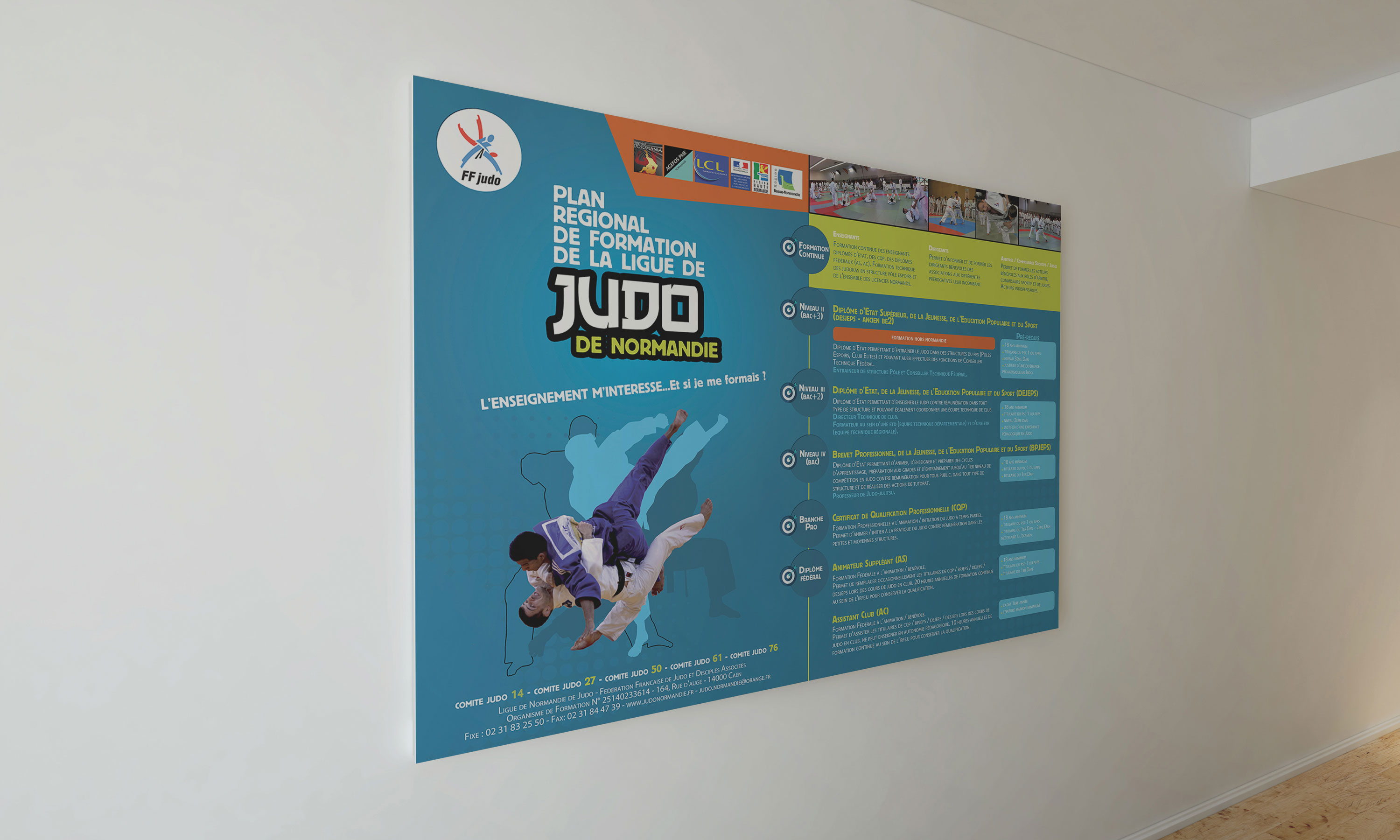 Affiche A2 pour la ligue de judo de Normandie