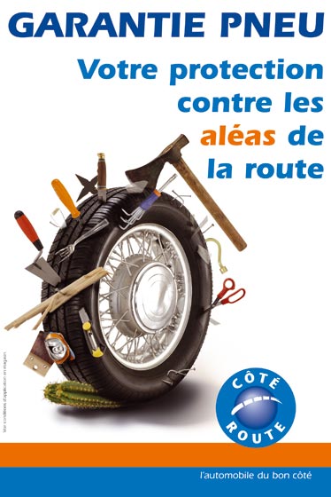 Affiche pour la garantie pneu Côté Route