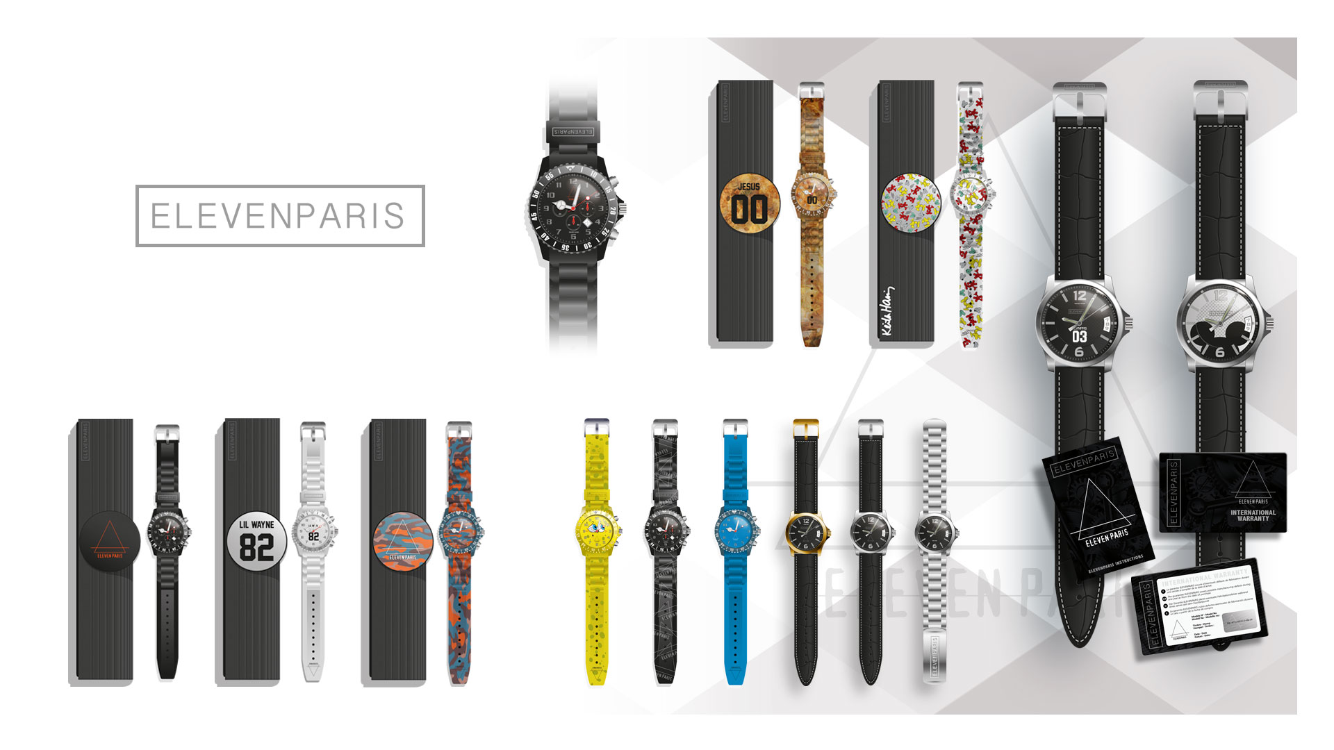Création Motifs montres Eleven Paris