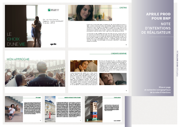 Direction artistique - Note d'intentions réalisateurs pour films publicitaires