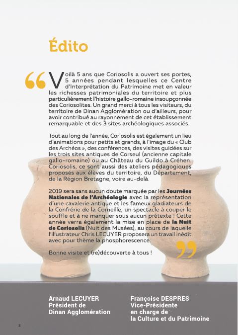 Page de plaquette pour musée Coriosolis
