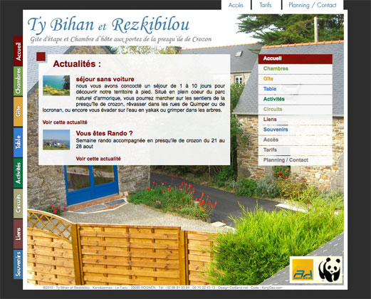 Site web Gite Tybihan.