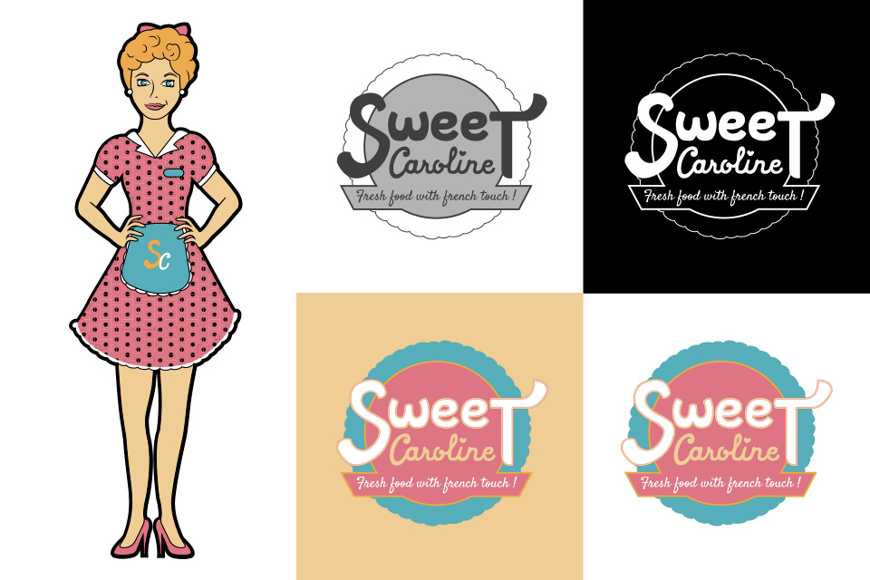 Sweet Caroline logo + illustration