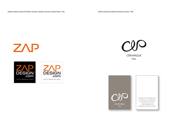 Logos ZAP DESIGN et CLP céramique