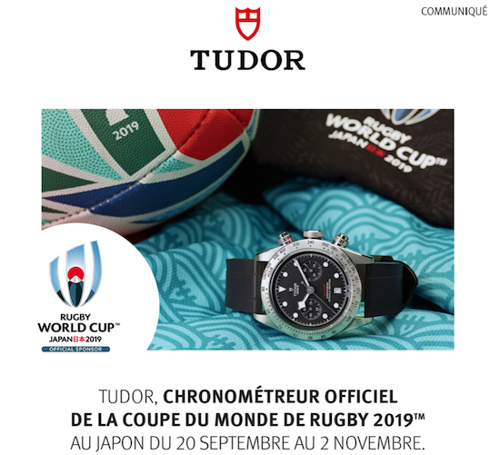 TUDOR communiqué Coupe du Monde de RUGBY