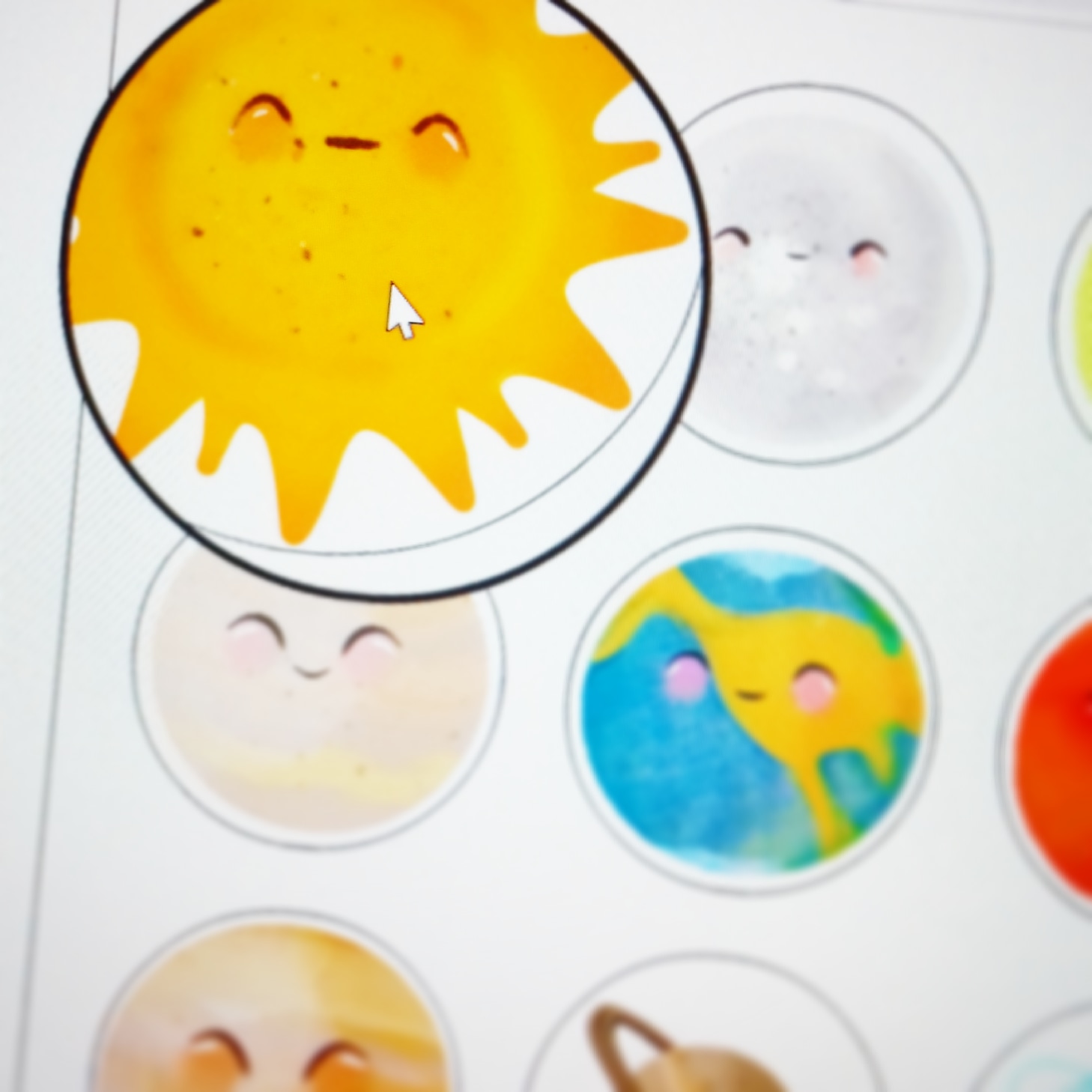 Illustrations thème système solaire pour blog