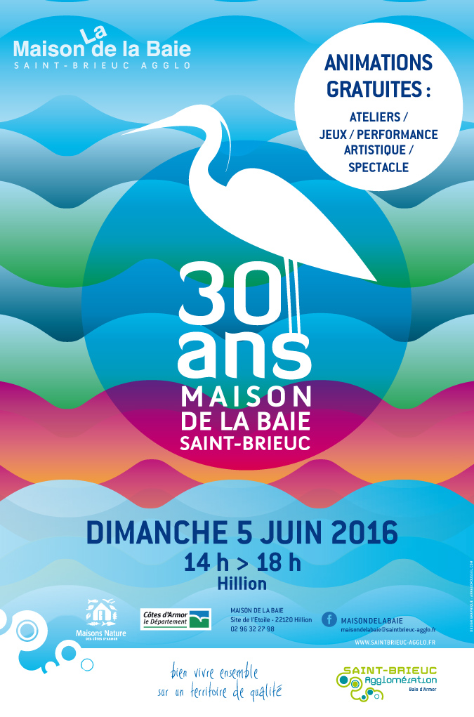 Affiche 30 ans des Médiathèques de la Baie