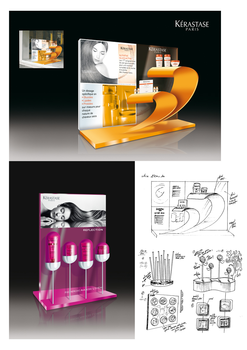 Conception et cration de PLV Krastase / illustration