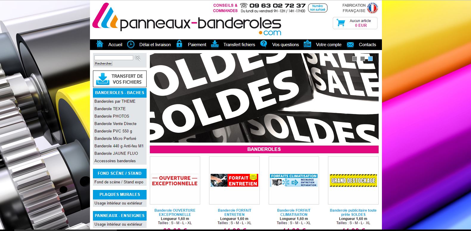 Site e-Commerce Oxatis Panneaux-Banderoles