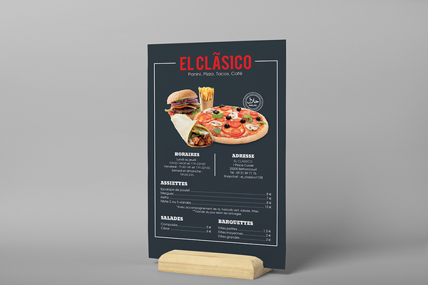 Le menu du restaurant El Classico à Montbéliard