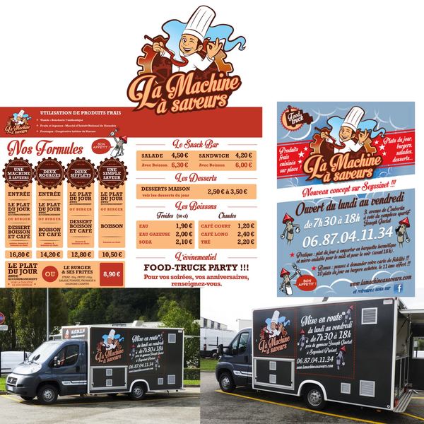 Graphique design + Total Covering pour "La Machine  Saveurs"