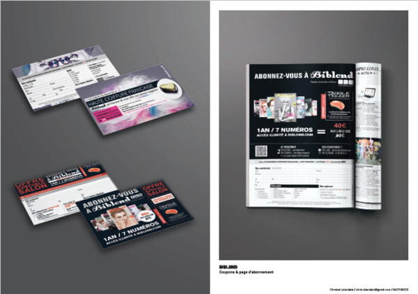 Coupons et Page d'Abonnement Magazine Biblond