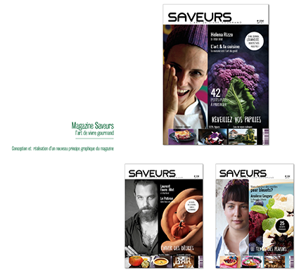Réalisation nouvelle charte graphique du magazine SAVEURS