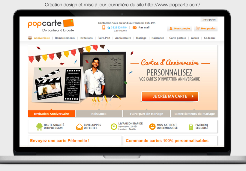 Design et arborescence du site popcarte