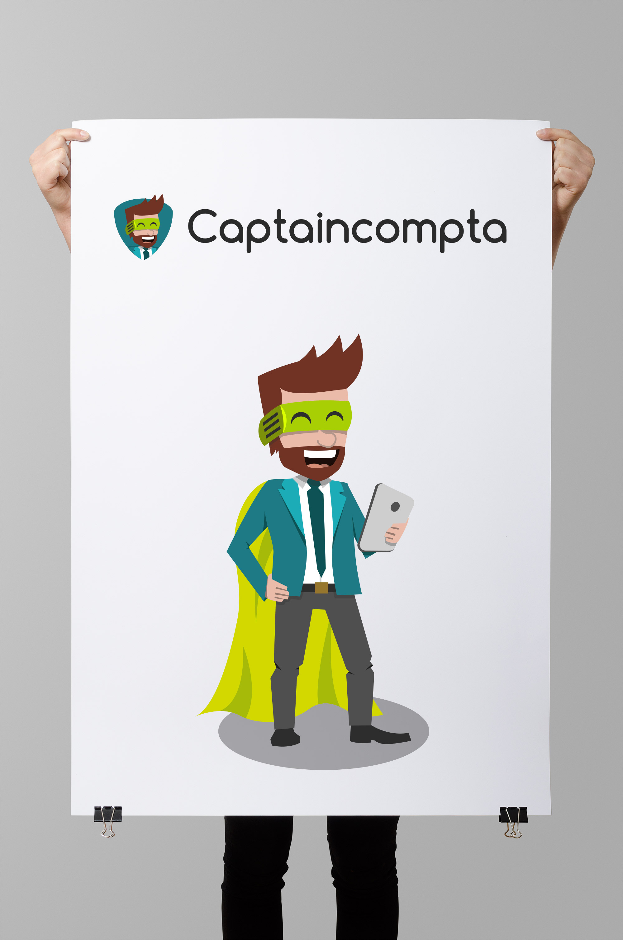 Logo et mascotte Captaincompta