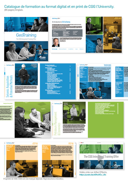 Catalogue de formation au format digital et en print de CGG l’University.