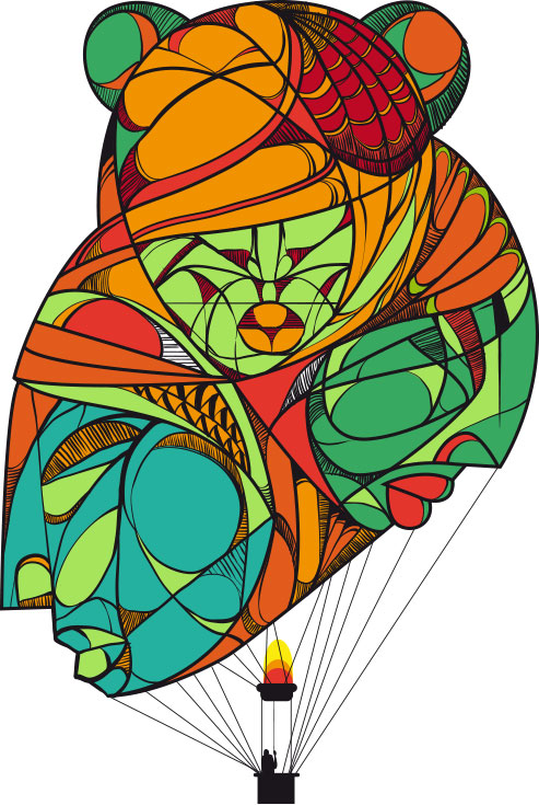 montgolfière - Illsutration vectorielle