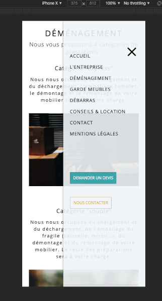 Responsive Design / Déménagement Débarras Transport Français