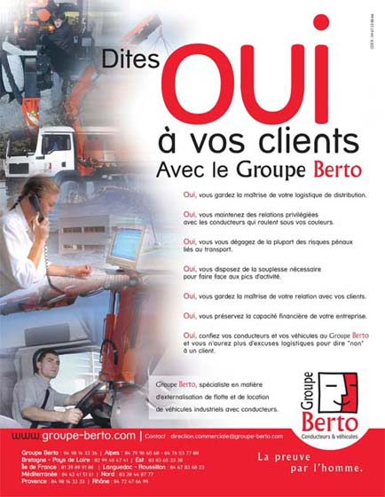 Annonce presse du groupe Berto