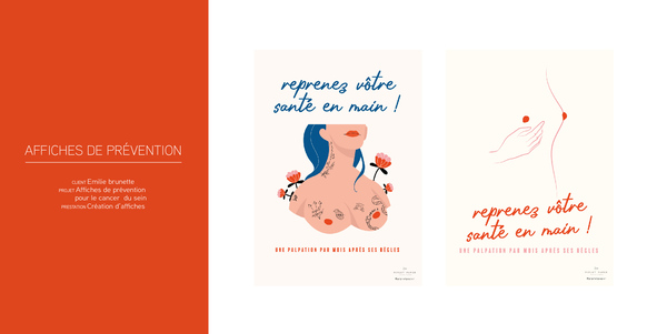Affiches de prévention pour le cancer du sein