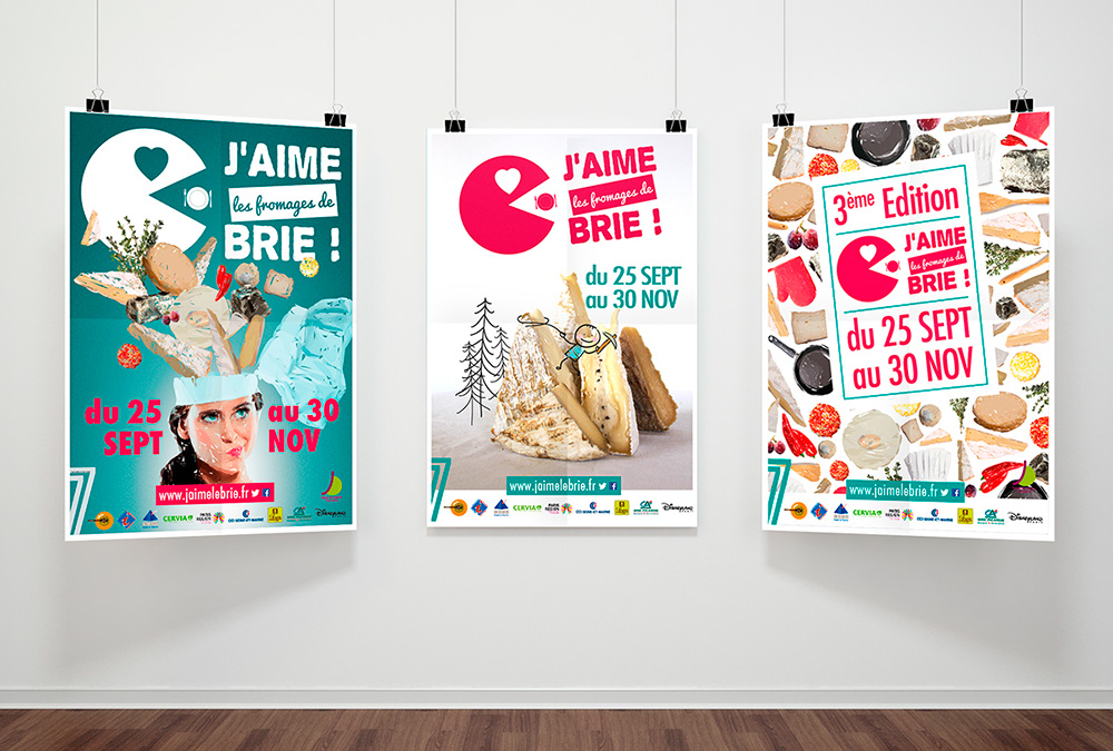 Propositions d'affiche pour l'opération J'aime les fromage de Brie