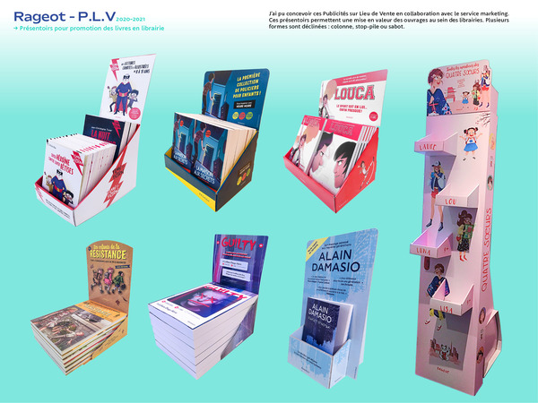 Rageot - P.L.V : Présentoirs pour promotion des livres en librairie