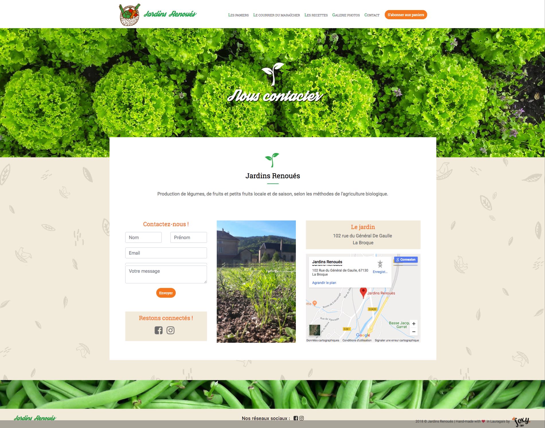 Site web - Jardins renous AMAP