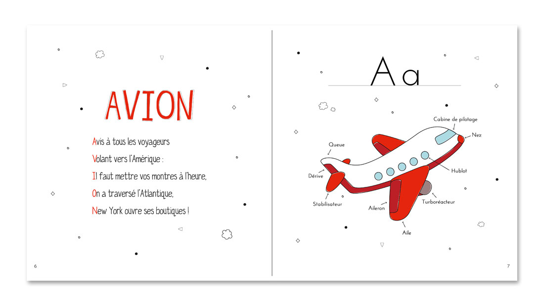 Page du livre-CD "L'alphabet des Transports"