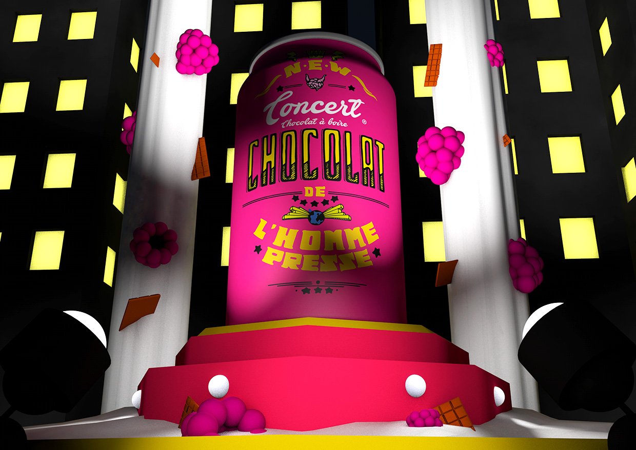 CONCERT, chocolat à boire (chocolat, framboise)