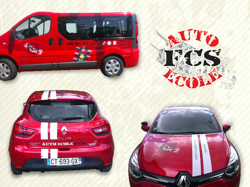 Création logo et véhicules pour Auto école FCS