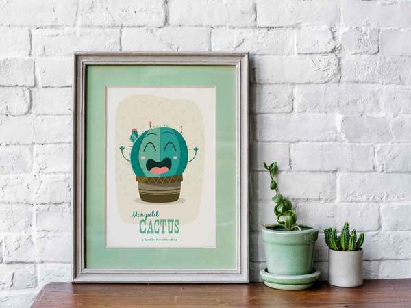 Affiche décorative cactus