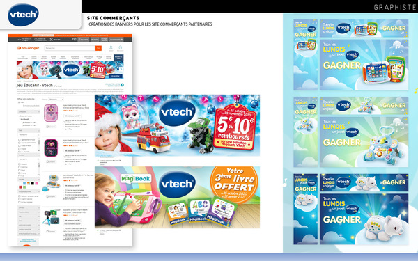 Banniers pour des site commerçants - Vtech